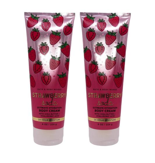 Imagem de Creme Corporal Bath & Body Works Soda de Morango (240ml) - Pacote com 2