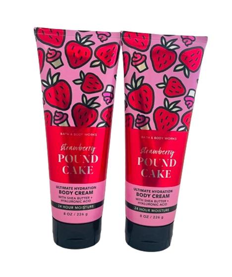 Imagem de Creme Corporal Bath & Body Works Strawberry Pound Cake - 2 Unidades de 240 mL