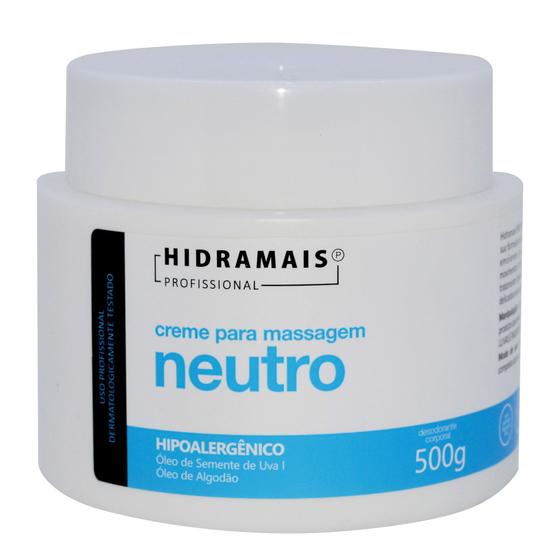 Imagem de Creme Corporal para Massagem Neutro 500g - Hidramais