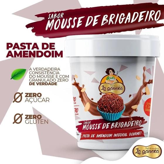 Imagem de Creme De Amendoim Integral La Ganexa Sabor Mousse De Brigadeiro  0,450 GRS