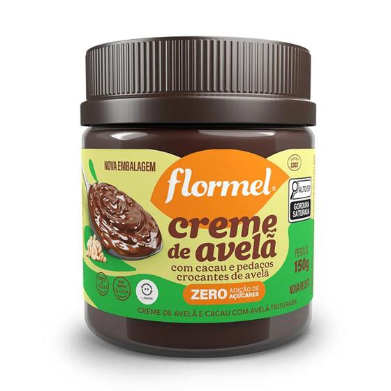 Imagem de Creme De Avelã Com Cacau E Avelã Crocante Flormel Pote 150g