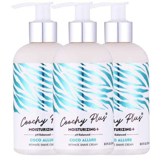 Imagem de Creme de Barbear Íntimo Coochy Plus Coco Allure - Hidratante - Pacote com 3