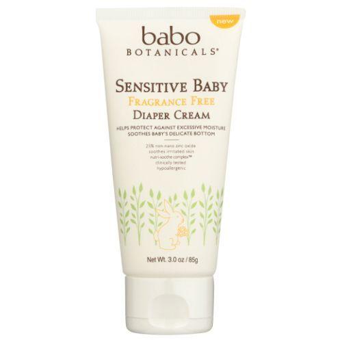 Imagem de Creme de fraldas para bebês sensível sem fragrância 3 onças da Babo Botanicals (pacote com 6)