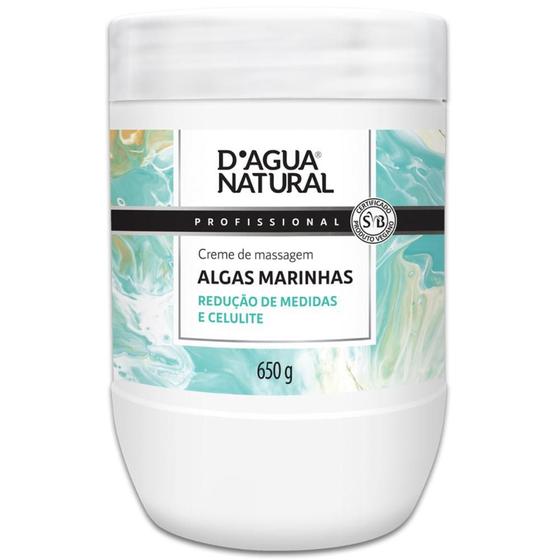 Imagem de Creme De Massagem Algas Marinhas Dagua Natural 650g Redução de Medidas e Celulite