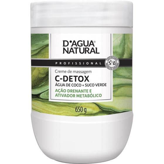 Imagem de Creme de massagem c-detox desintoxicante 650g d'água natural
