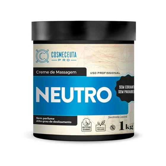 Imagem de Creme De Massagem Corporal Neutro 1kg  Vegano Cosmeceuta Profissional 