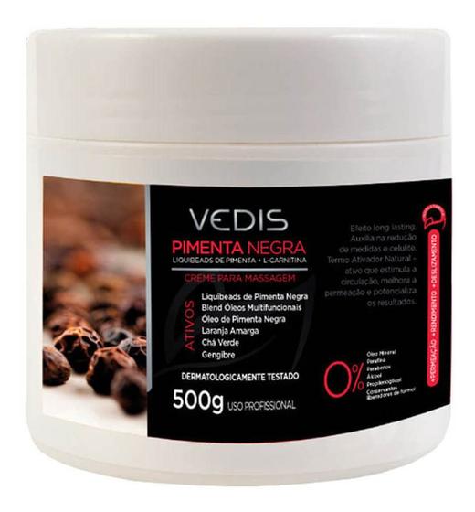 Imagem de Creme de Massagem Pimenta Negra Vedis 500g