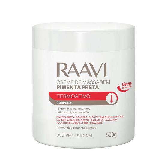 Creme de massagem pimenta preta raavi 500g Menor preço em Creme de massagem pimenta preta raavi 500g
