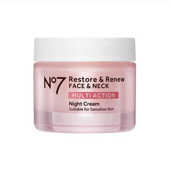 Imagem de Creme de noite No7 Restore & Renew para rosto e pescoço 50 ml antienvelhecimento