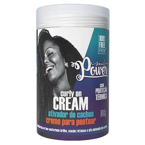 Imagem de Creme De Pentear Curly On Cream Soul Power Ativador De Cachos Vegano 800g