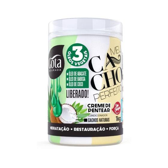 Imagem de Creme de Pentear Meu Cacho Perfeito Gota Dourada - Abacate Babosa Côco 1Kg