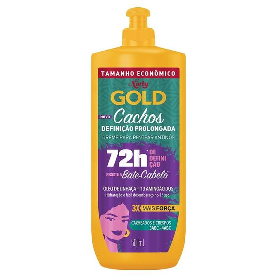 Imagem de Creme de Pentear Niely Gold 500ml Cachos Definição Prolongada
