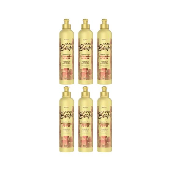 Imagem de Creme de Pentear Seda 350ml Boom Volumao Black - Kit C/6un