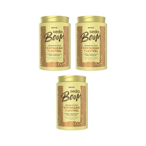 Imagem de Creme De Pentear Seda Boom Volume Definiçao Flexivel 1Kg-3Un