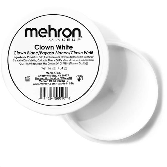 Imagem de Creme de pintura facial profissional Mehron Makeup Clown Whi