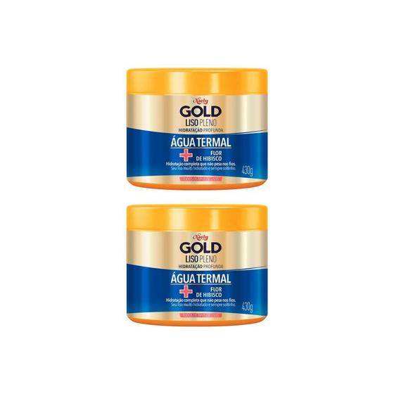 Imagem de Creme De Tratamento Niely Gold 430G Liso Pleno - Kit Com 2Un