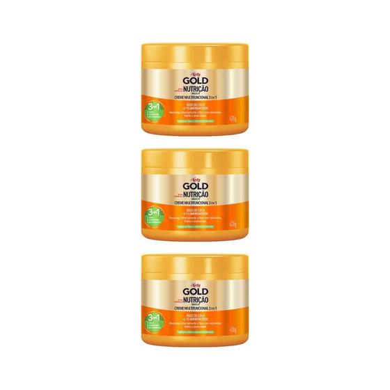 Imagem de Creme De Tratamento Niely Gold 430G Nutriçao Poderosa - 3Un