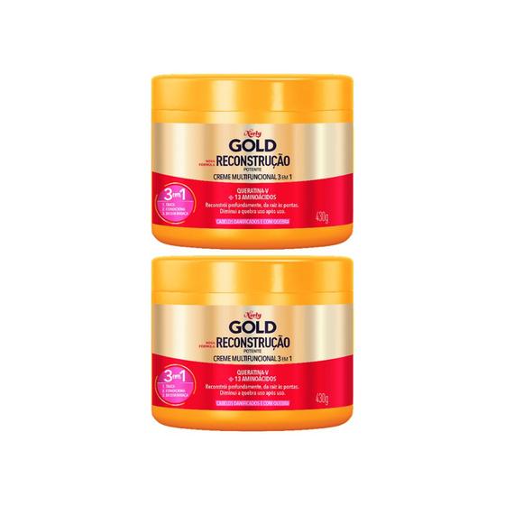 Imagem de Creme de Tratamento Niely Gold 430g Querat Rep Intensiva-2un