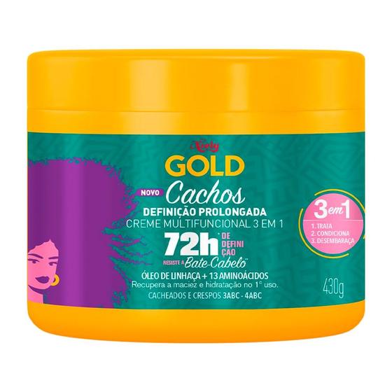 Imagem de Creme de Tratamento Niely Gold Cachos Definição Prolongada 3 em 1 com 430g