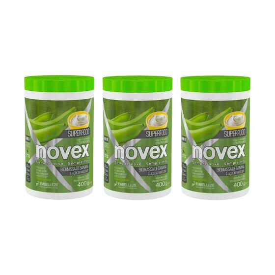 Imagem de Creme de Tratamento Novex 400g Superfood Banana/Açucar - 3un