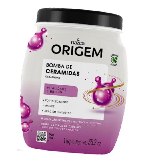 Imagem de  Creme de Tratamento para Pentear e Hidratante 2 em 1 Origem 1kg Nazca Todos os Tipos de Cabelo