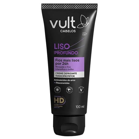 Imagem de Creme Defrizante Termoprotetor 100ml Liso Profundo Vult