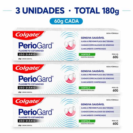 Creme Dental Colgate Periogard Gengivite 60g Kit 3 Unidades