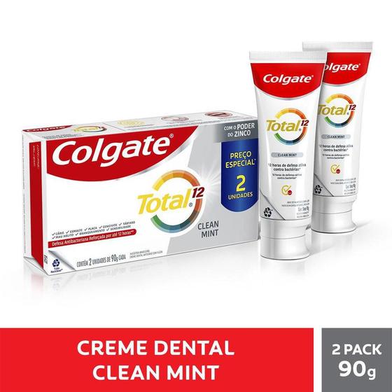 Imagem de Creme Dental Colgate Total 12 Clean Mint 90g 2 Unidades