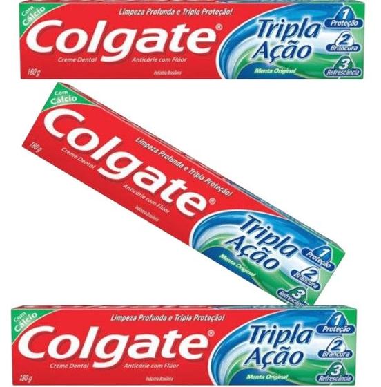 Imagem de Creme Dental Colgate Tripla Ação Menta Original 180g C/ 48 Ud