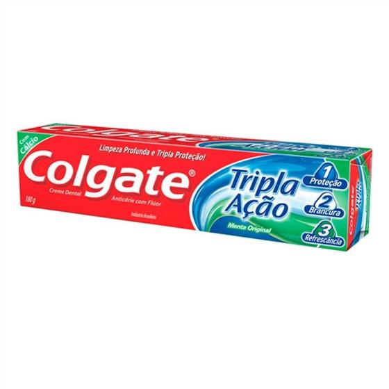 Imagem de Creme Dental Colgate Tripla Ação Menta Original 180g Embalagem com 12 Unidades