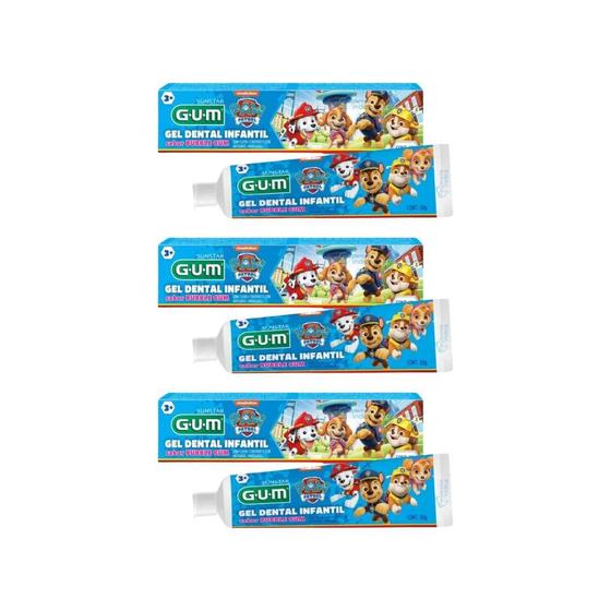 Imagem de Creme Dental Infantil Gum 50G Paw Patrol Chiclete- Kit C/3Un