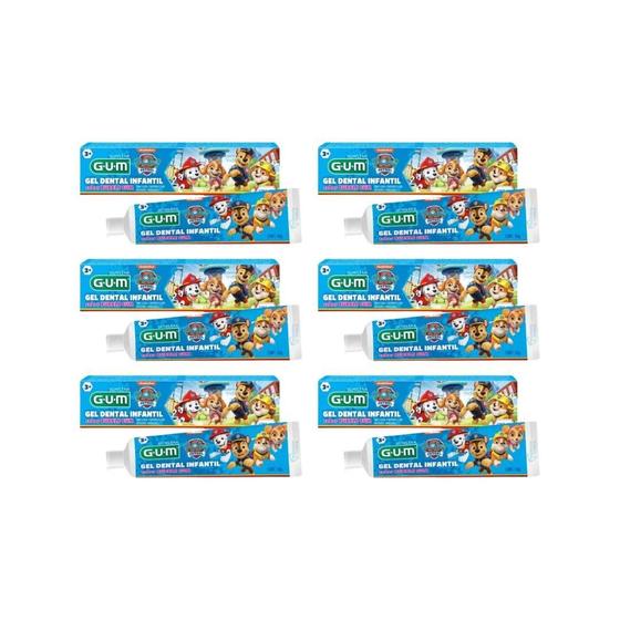 Imagem de Creme Dental Infantil Gum 50G Paw Patrol Chiclete- Kit C/6Un