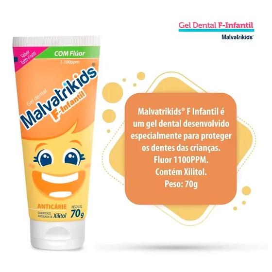 Creme Dental Infantil Malvatrikids F com Flúor + Xilitol 70g - Creme e ...