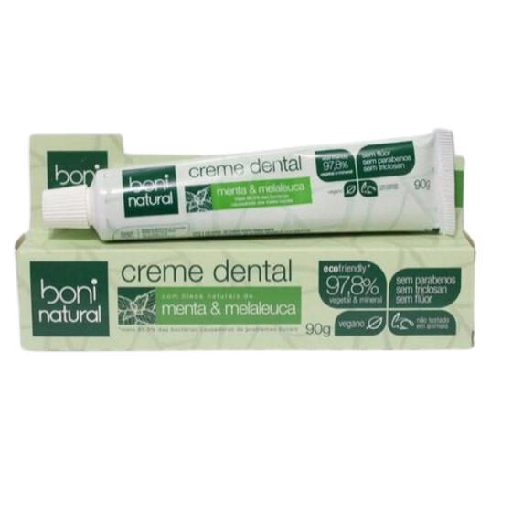 Imagem de Creme Dental Menta e Melaleuca Boni Natural 90g Sem Flúor Vegano