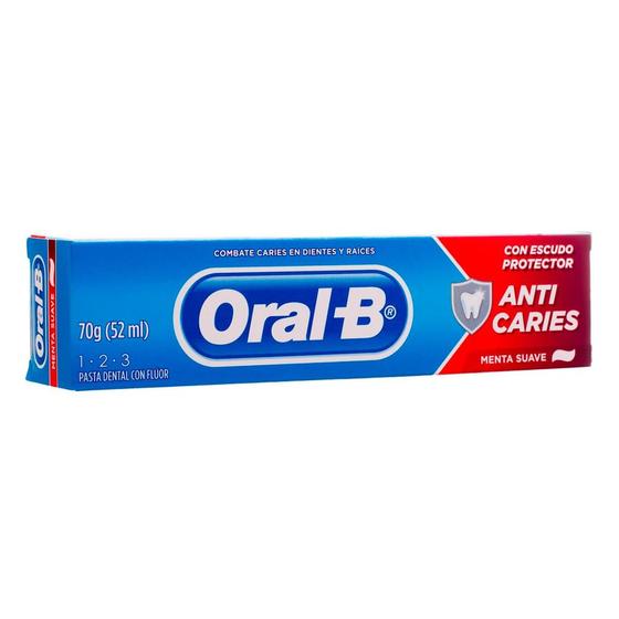 Creme Dental Oral-B 123 Anti Cáries Menta Suave 70g Menor preço em Creme Dental Oral-B 123 Anti Cáries Menta Suave 70g