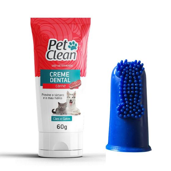 Imagem de Creme Dental para Cachorros e Gatos Pet Clean Acompanha Dedeira