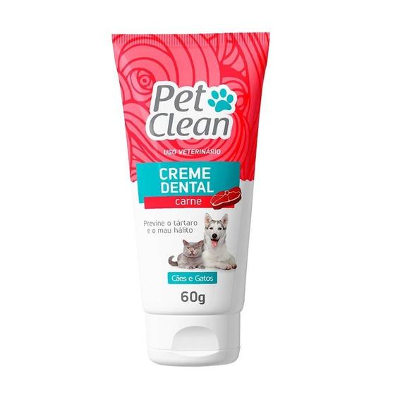 Imagem de Creme Dental Para Cães E Gatos 60g Contra Mau Hálito Carne - Pet Clean