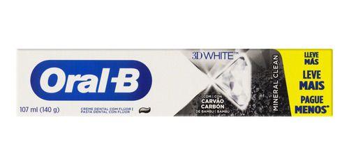Imagem de Creme Dental Preto Mineral Clean Oral-b 3d White Caixa 140g