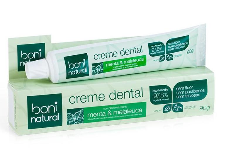 Creme Dental Sem Flúor Menta E Melaleuca 90G - Boni Natural - Creme e ...
