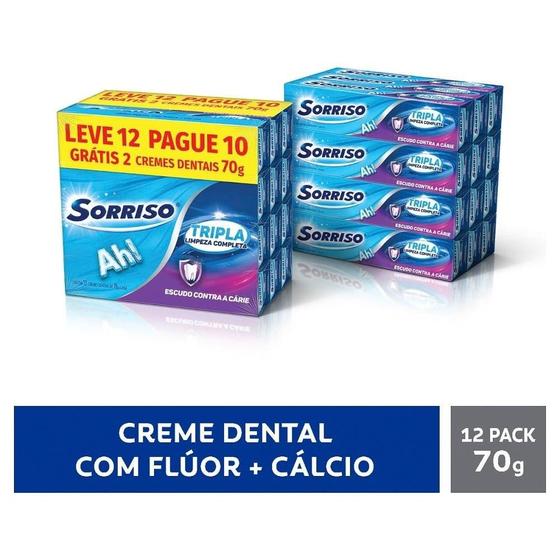 Imagem de Creme dental sorriso tripla limpeza completa 12x70g leve 12 pague 10