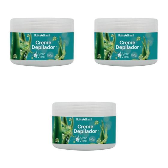 Imagem de Creme Depilador Sem Dor com Aloe Vera 250g - 3 Unidades