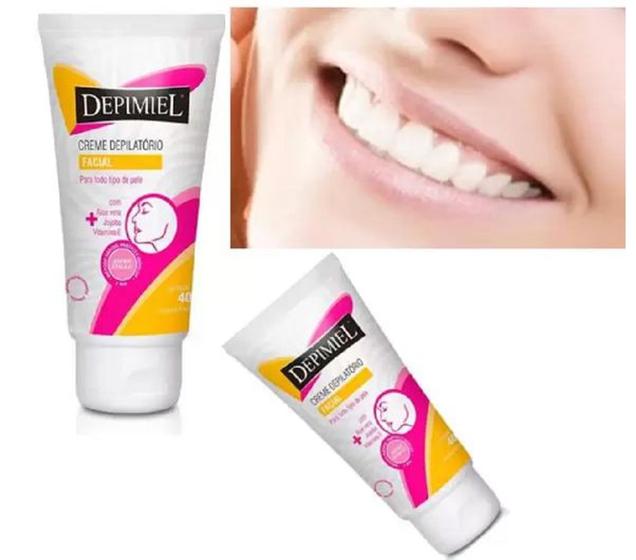 Imagem de Creme depilatório facial Depimiel para todo tipo de pele com Aloe Vera + Jojoba + Vitamina E