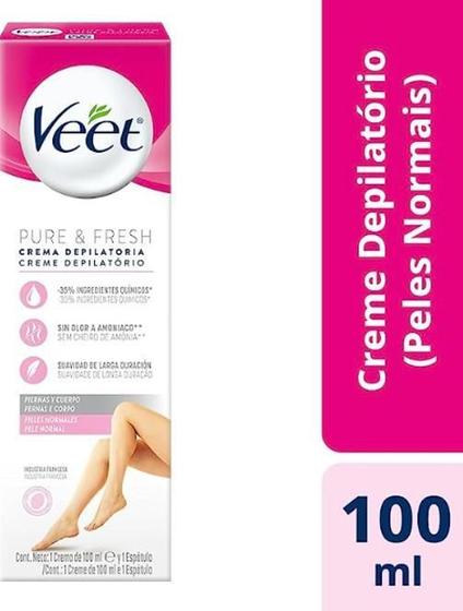 Imagem de Creme Depilatório Veet Pure & Fresh Pele Normal 100Ml