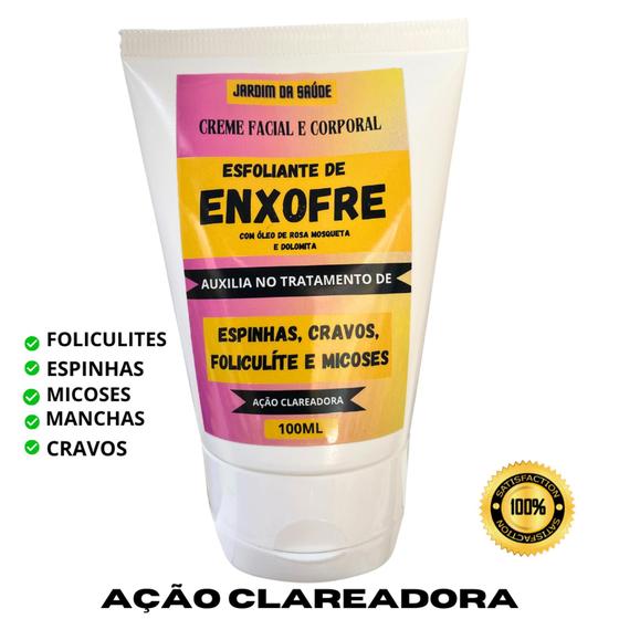 Imagem de Creme Esfoliante de Enxofre 100g Foliculite, Clareamento, Trata Acne, Espinhas, Micoses