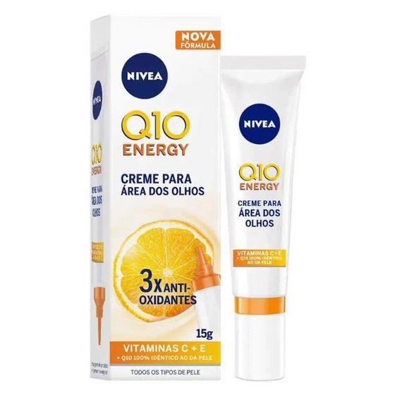 Imagem de Creme Facial Anti-Idade Área dos Olhos Nivea Q10 Plus Vitamina C Antissinais e Antirrugas 15 G