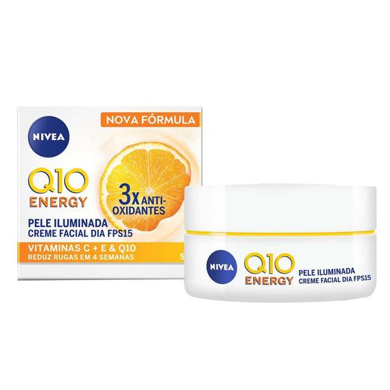 Creme Facial Antirrugas Dia NIVEA Q10 Energy Menor preço em Creme Facial Antirrugas Dia NIVEA Q10 Energy