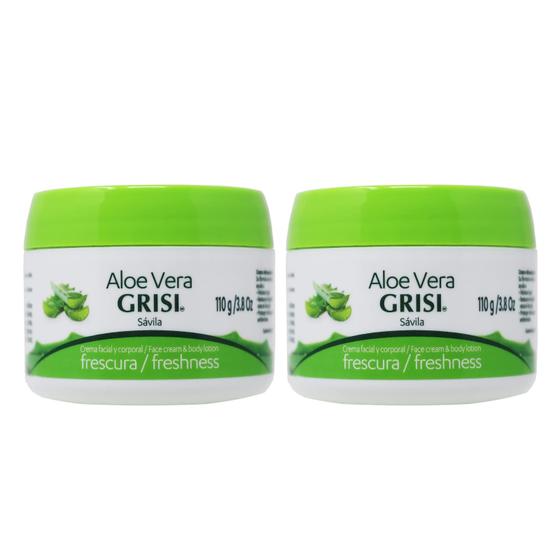 Imagem de Creme facial Grisi Aloe Vera, hidratante, pacote com 2 unidades, 110 ml