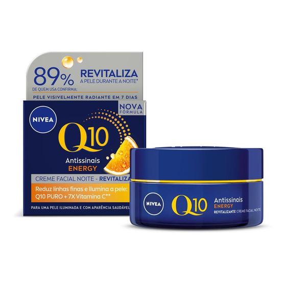 Imagem de Creme Facial Nivea Antissinais Q10 Energy Noite 50g