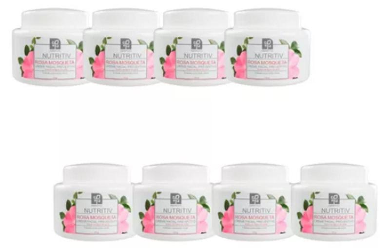 Imagem de CREME FACIAL PREVENTIVO ROSA MOSQUETA NUTRITIV 55g NATUFLORES KIT 8und