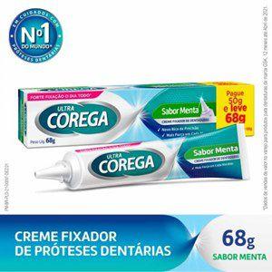 Imagem de Creme Fixador de Dentadura Ultra Corega Sabor Menta 68g